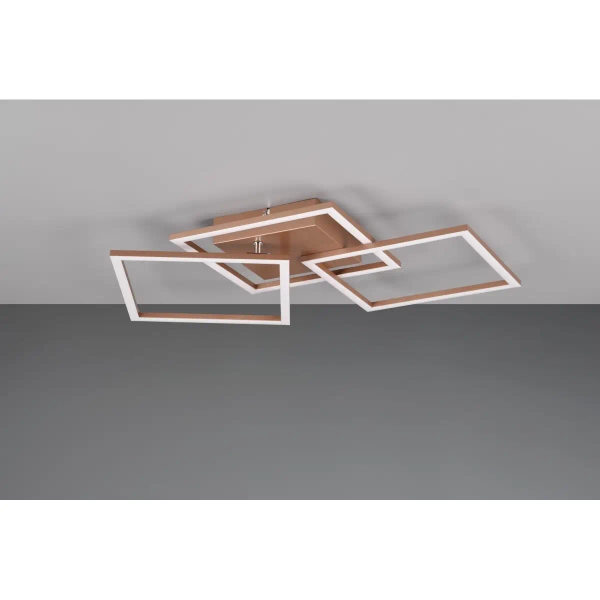 Ledowy sufitowy plafon Trail R64493165 LED 31W 3000K kwadraty brązowy