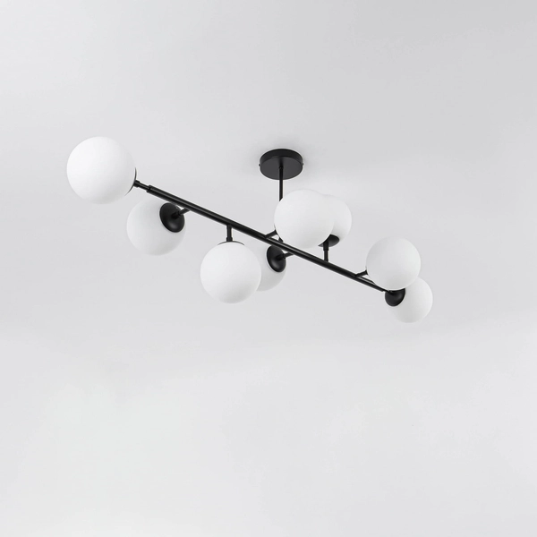 Modernistyczna lampa sufitowa DORADO LP-002/8P BK Light Prestige oprawa loftowa metalowa molekuły czarne białe