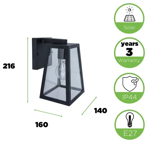 Elewacyjna LAMPA ogrodowa FIA 5290903012 Lutec ścienna OPRAWA zewnętrzna metalowa IP44 czarna