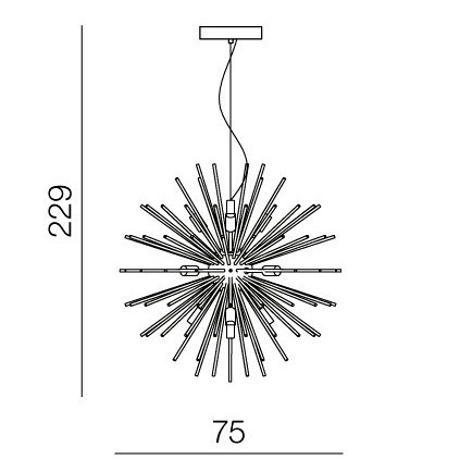 Salonowa lampa wisząca Sirius AZ2118+AZ2119 Azzardo zwis miedziany