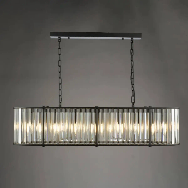 Owalna wisząca lampa Kiran KIR3422 nad stół kryształowy czarny