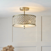 Lampa sufitowa glamour Hudson 70558 Endon kryształki crystals mosiądz
