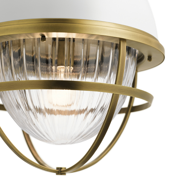 Lampa w stylu retro wisząca QN-TOLLIS-P-NBR biała mosiądz