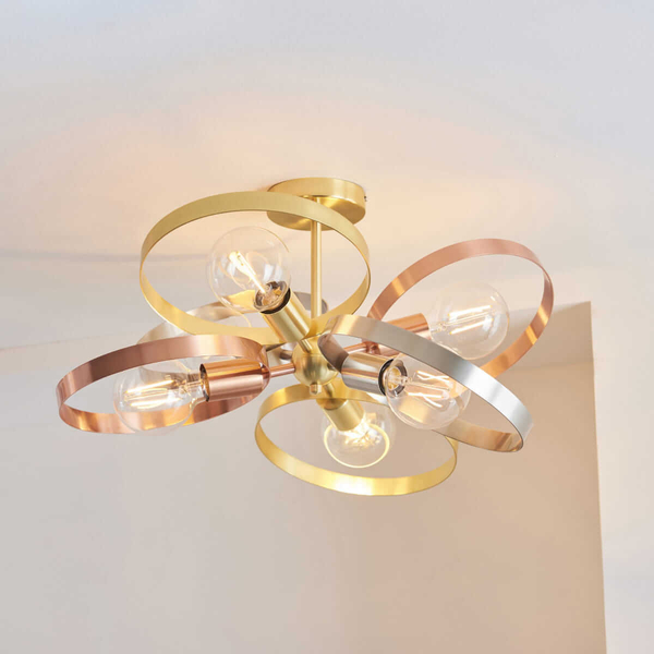 Lampa sufitowa do gabinetu Hoop 91935 Endon mosiądz miedziana nikiel