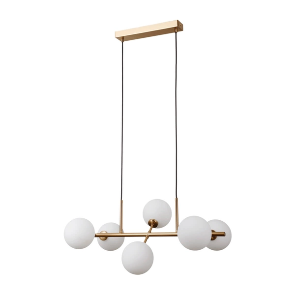 Molekułowa lampa zwisająca Mirellio PND-66463-6-HB Italux szklana złota biała