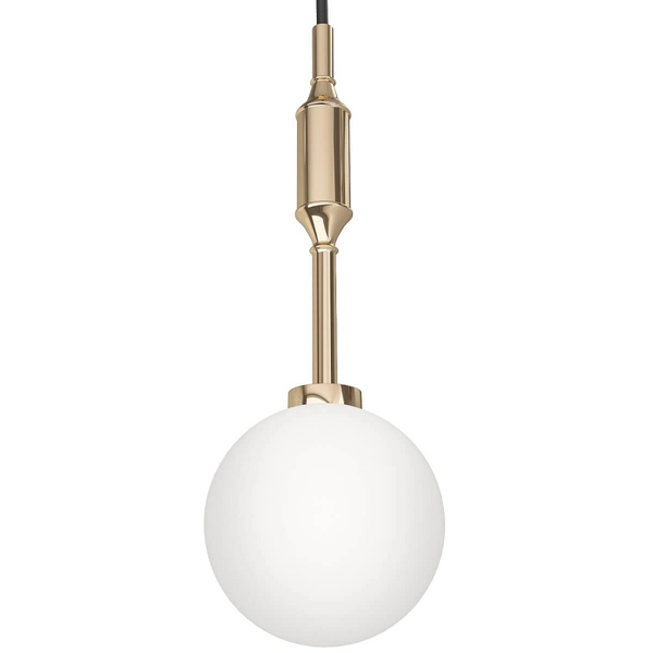 Szklana kula glamour Ero I wisząca lampa biała złota do biura