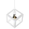 Loftowa LAMPA wisząca SWEDEN 306890 Polux metalowa OPRAWA zwis KOSTKA kwadratowa klatka cube biała