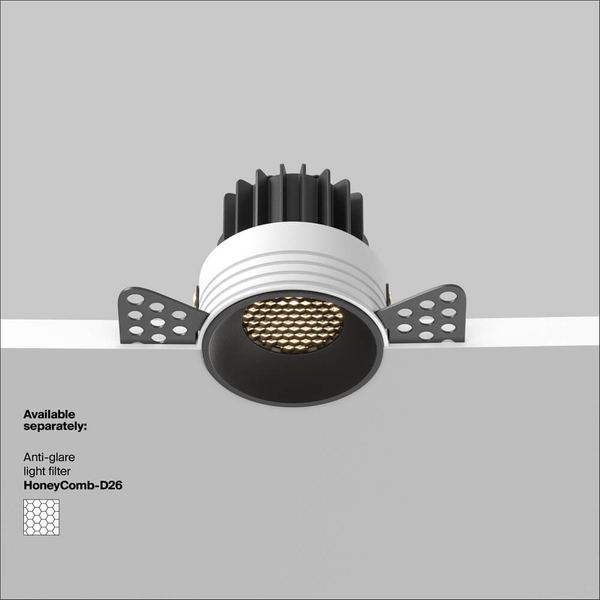 Okrągła lampa wpuszczana Round DL058-7W3K-TRS-B LED 7W 3000K oczko czarna