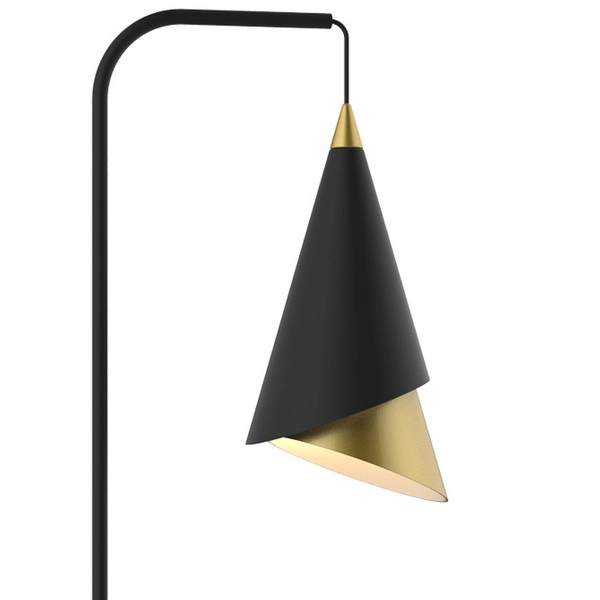 Stojąca LAMPKA biurkowa RAALTO TB-433128-1 Italux metalowa LAMPA stołowa LED 8W 3000K modernistyczna stożek czarny złoty