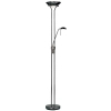 Stojąca lampa do sypialni Rome ROME-BC metalowa czarna chrom