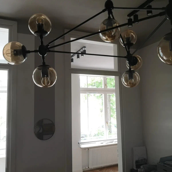Designerska lampa wisząca Astrifero ST-9047-15 transparent Step geometryczna czarna