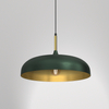 Wisząca lampa industrialna Lincoln retro zielona złota