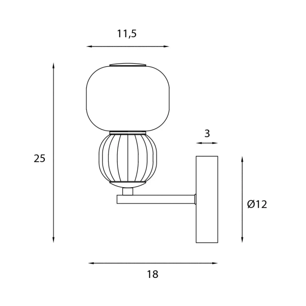Lampa naścienna na korytarz Modern W0399 LED 5W 3000K szklana brązowy