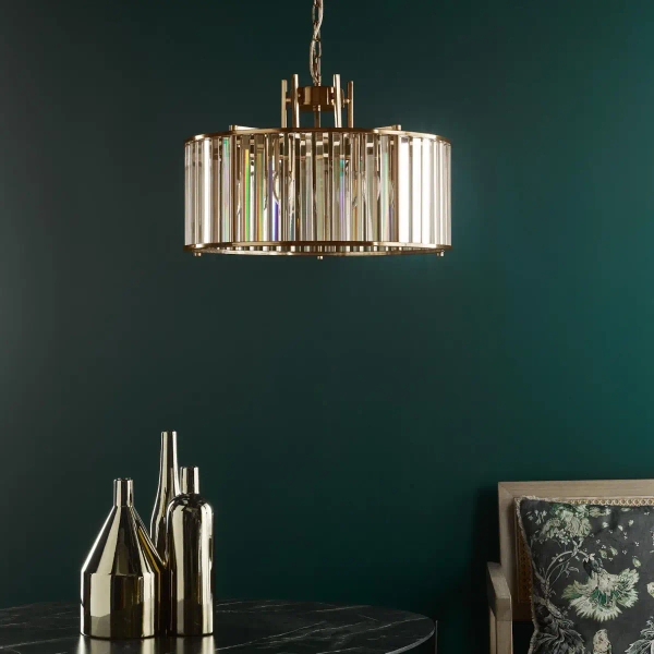 Żyrandol glamour Kiran KIR0535 kryształowy nad stół crystals mosiądz
