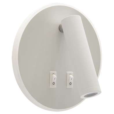 Kinkiet LAMPA ścienna OTELLO LED C 03722 Ideus okrągła OPRAWA metalowa LED 6W 3000K + 3W 4000K tuba regulowana biała