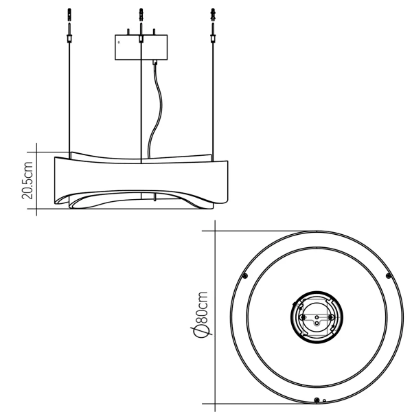 Zwieszana lampa Horizon QN-HORIZON-RING-LED-80-TEAK LED 58W 3000K brązowy