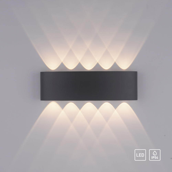 Ścienna lampa ogrodowa Carlo LED 8W 3000K metalowa grafitowa
