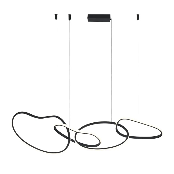 Lampa wisząca pierścienie Fonte PND-22412-S4-BK LED 60W 3000-6000K czarny