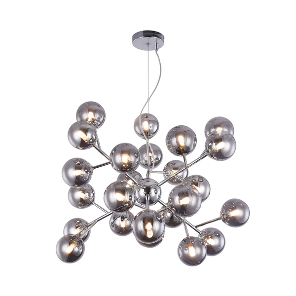 LAMPA wisząca DALLAS MOD545PL-24CH Maytoni modernistyczna OPRAWA molekuły ZWIS kule balls chrom przydymione