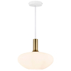 Szklana lampa wisząca do jadalni Alton 48973001 biały złoty
