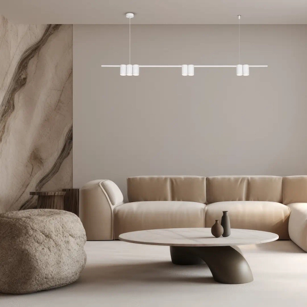 Wisząca lampa nad stół GENESIS ML0371 tubki do salonu białe
