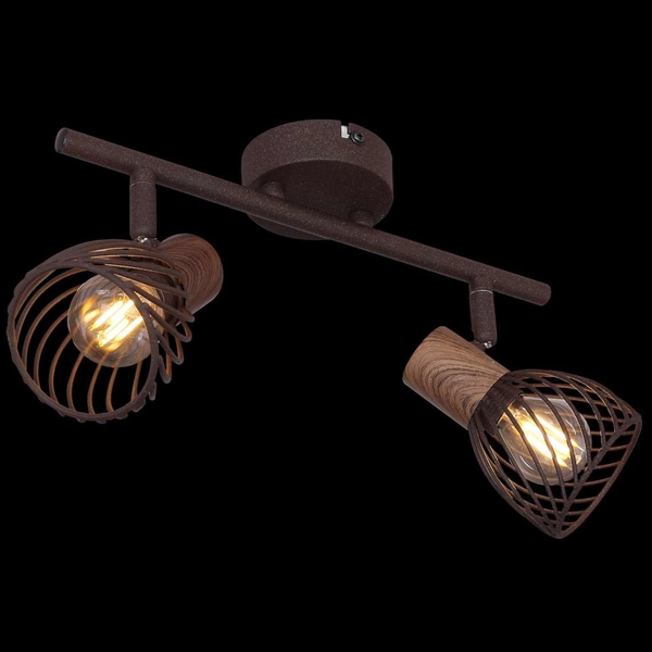 Sufitowa LAMPA art deco ISABELLE 54817-2 Globo metalowa OPRAWA plafon klatki druciane rdzawe