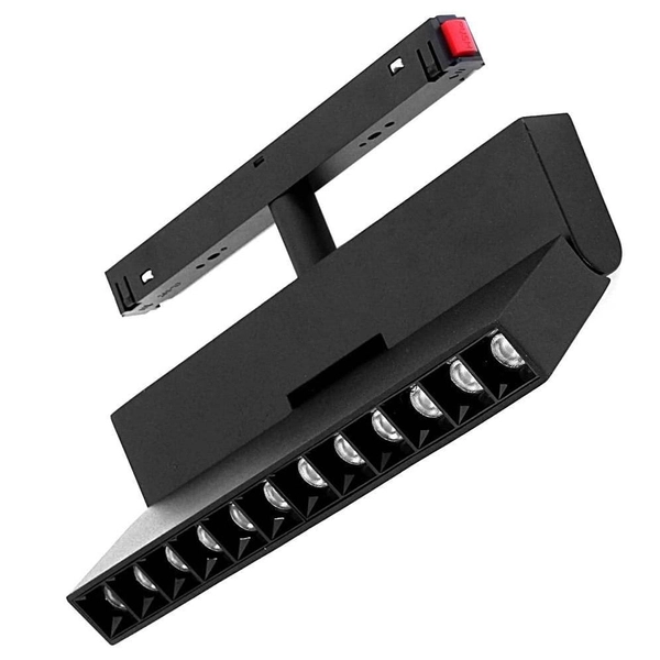 Lampa do szyn magnetycznych z diodami 484 Domeno LED 12W 4000K 3-fazowa czarna