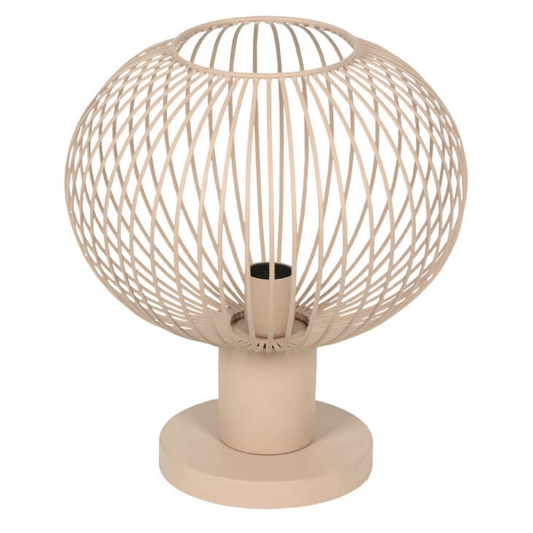 Lampka stolikowa druciana GILA 565790166 Trio kula do sypialni beżowa