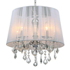 LAMPA wisząca CORNELIA MDM-2572/5 W Italux glamour OPRAWA abażurowa ZWIS z kryształkami organza mgiełka crystal biała