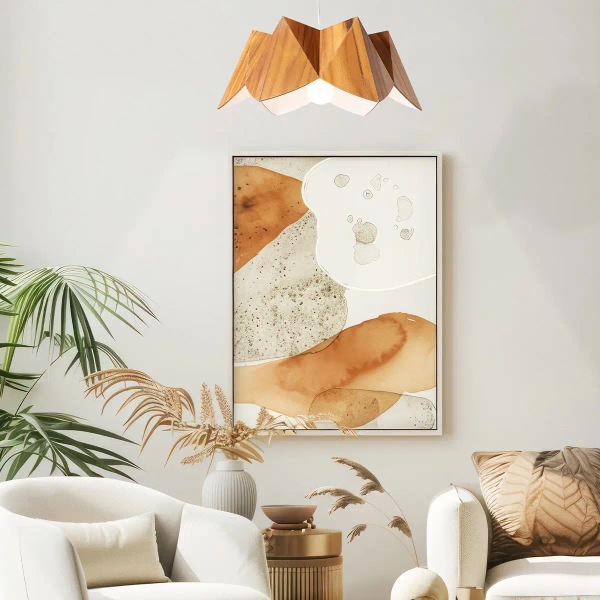 Geometryczna lampa wisząca Physalis QN-PHYSALIS-P-M-TEAK brązowy