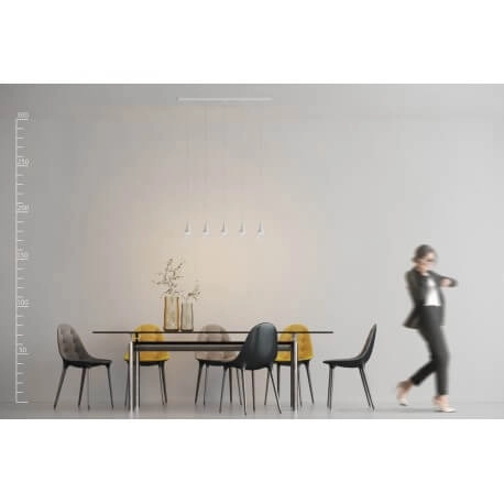 Biała lampa wisząca Dalmatia LED 25W 3000K do sypialni nad łóżko