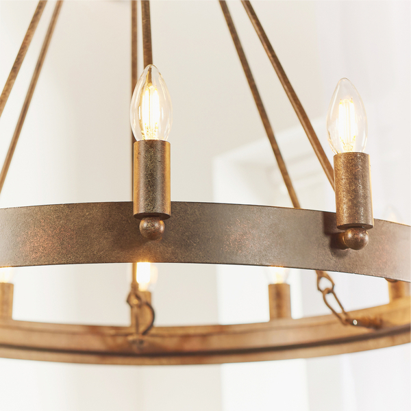 Lampa wisząca Chevalier 61026 Endon metal świecznikowa vintage brązowa