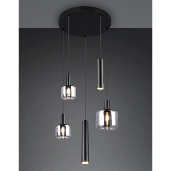 Kaskadowa lampa wisząca MATARO 364130532 Trio do jadalni chrom czarny