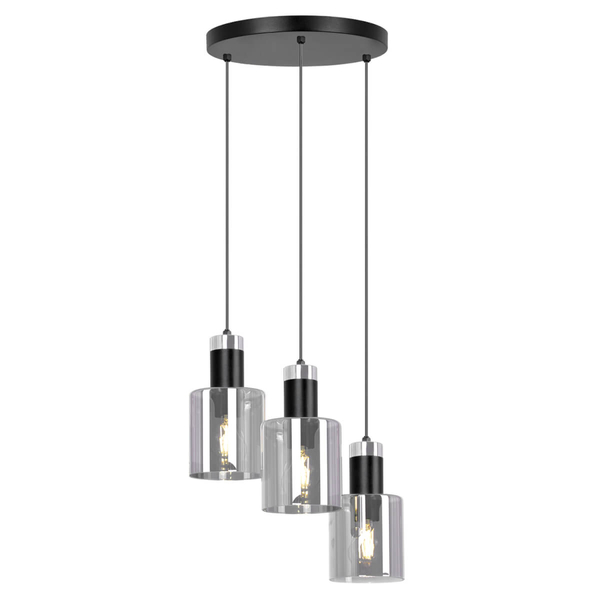 Wisząca lampa nad wyspę Brus K-5252 Kaja kaskadowa metalowa grafitowa