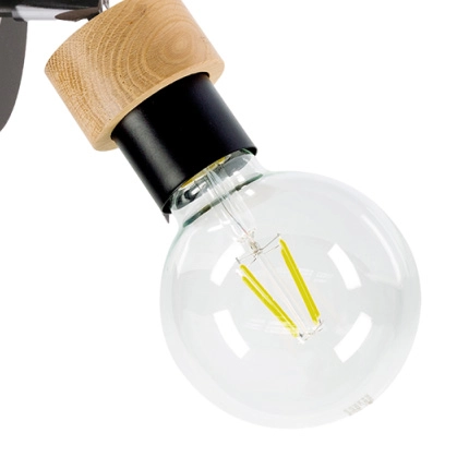 Lampa ścienna MARJOLAINE 2831104 metalowy reflektorek czarna drewno