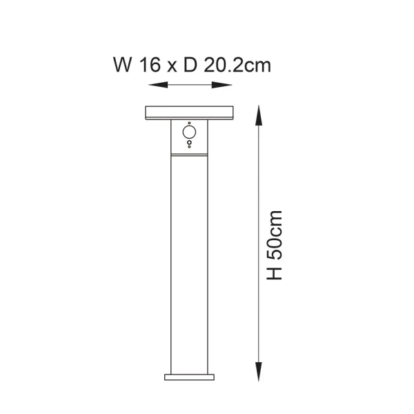 Słupek z czujnikiem Ebro 96934 LED 5,88W 3000K IP44 czarny biały