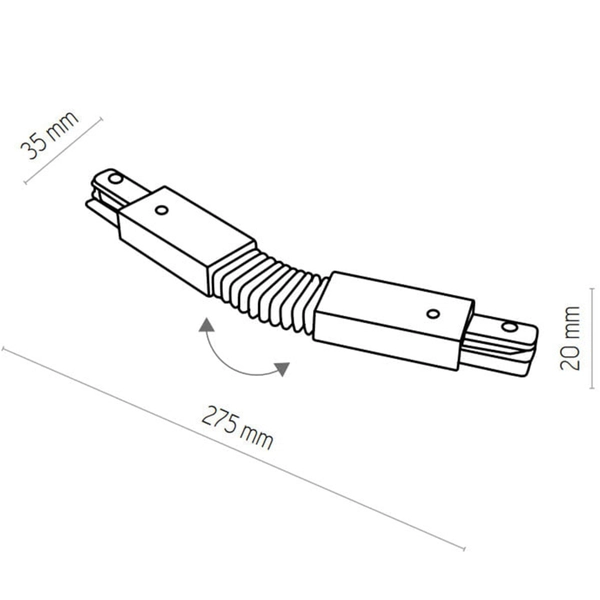 Łącznik elastyczny do szyn 1-fazowych 2030 Zumaline biały