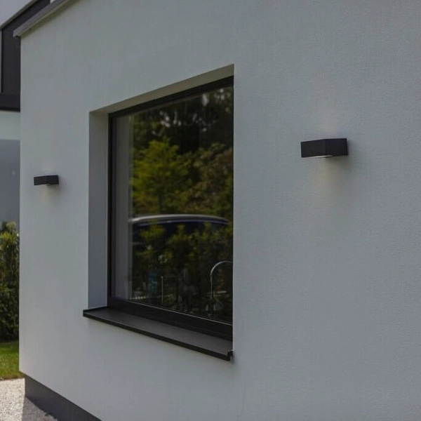 Zewnętrzny kinkiet ścienny GEMINI 5602734118 Lutec IP44 prostokąt antracyt