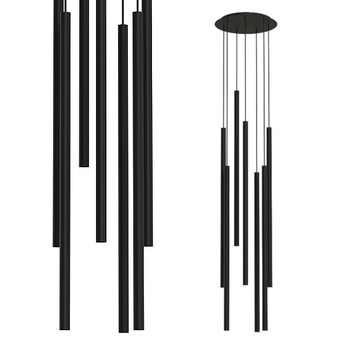 Lampa wisząca LASER 7667 Nowodvorski metalowa kaskada do salonu czarna