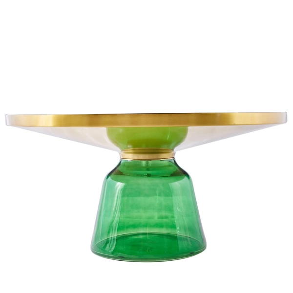 Stolik kawowy DOLCE C2-75 green Step szkło stal czarny zielony