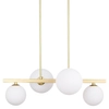 Wisząca lampa modernistyczna KAMA 34-73426 kule balls mosiężne białe