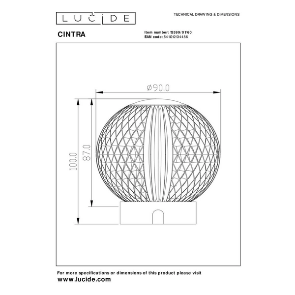 Nocna lampka ściemnialna CINTRA 13599/01/60 LED 1,5W 2700K złoty