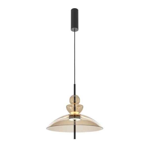Szklana zwisająca lampa Bangkok MOD185PL-L12CG3K3 LED 12W 3000K mosiądz