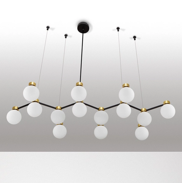 Wielopunktowa lampa wisząca CAMINOS LE44545 kule złota czarna biała