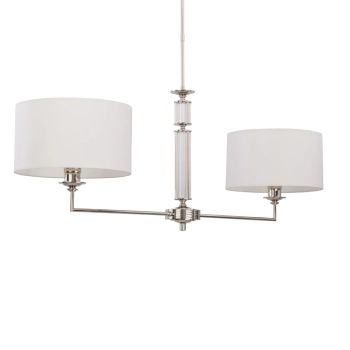 Podwójna lampa wisząca Artu ART-ZW-2 (N) z abażurami nikiel biała