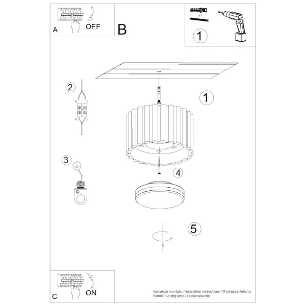 Sufitowa lampa AURA SL.1827 brzoskwiniowa 1xGx53 ryfel tubka metalowa