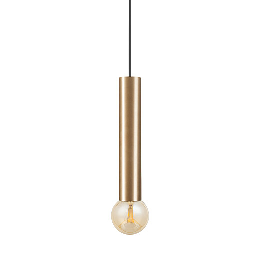 Wisząca lampa loftowa Baton 7851 metalowa tuba do pokoju mosiądz