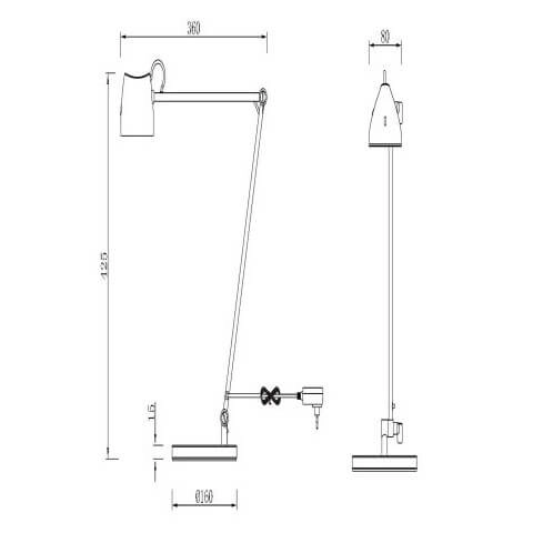 Stołowa lampka z regulacją MILNE 44616/06/30 LED 8W 2700K czarna