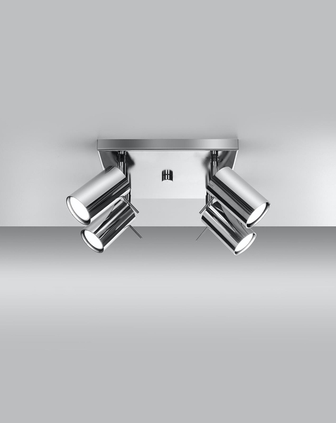 LAMPA sufitowa SL.0730  metalowa OPRAWA kwadratowa SPOT regulowane tuby chrom