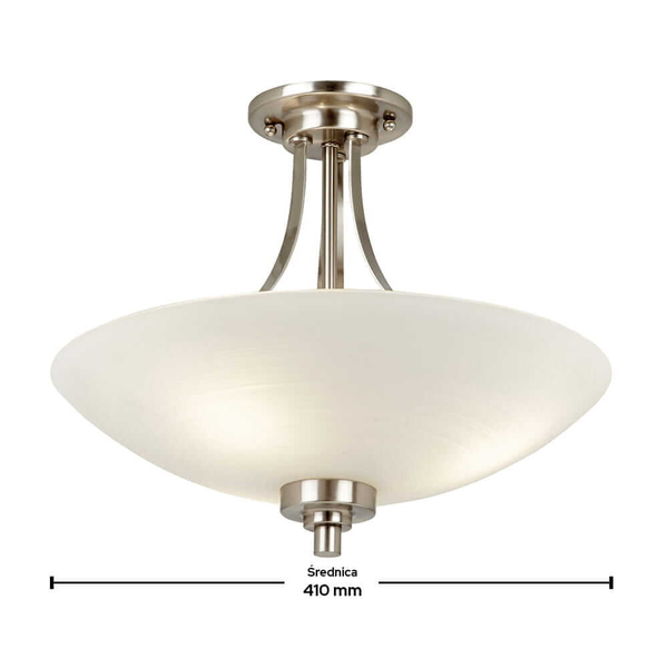 Szklana lampa sufitowa Welles WELLES-3SC Endon podtynkowa chrom biały